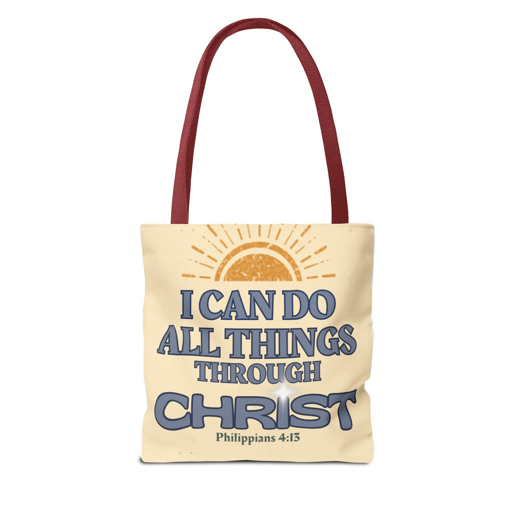 Philippians 4:13 Christian Tote Bag | I Can Do All Things Through Christ | Faith Scripture Bag | Bible Verse Tote | Christian Gift for Women