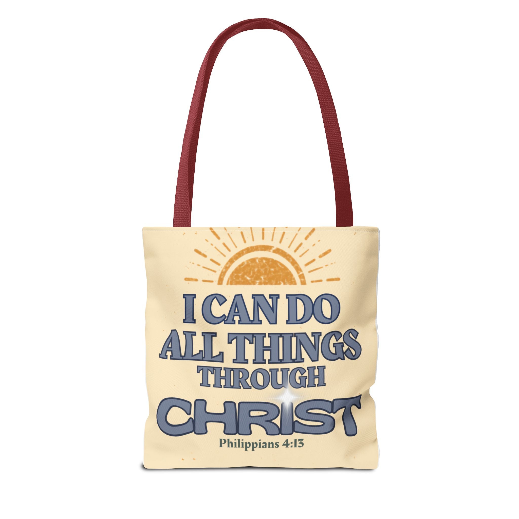 Philippians 4:13 Christian Tote Bag | I Can Do All Things Through Christ | Faith Scripture Bag | Bible Verse Tote | Christian Gift for Women