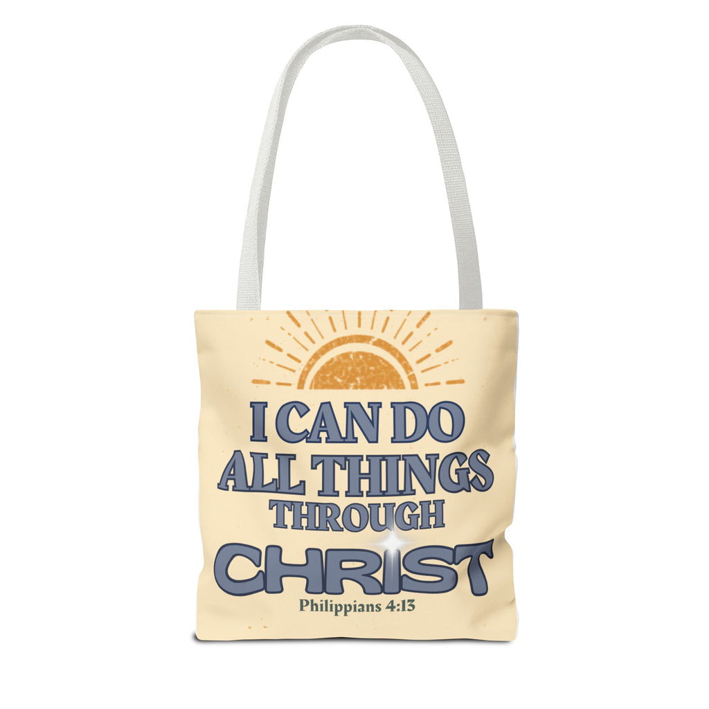 Philippians 4:13 Christian Tote Bag | I Can Do All Things Through Christ | Faith Scripture Bag | Bible Verse Tote | Christian Gift for Women