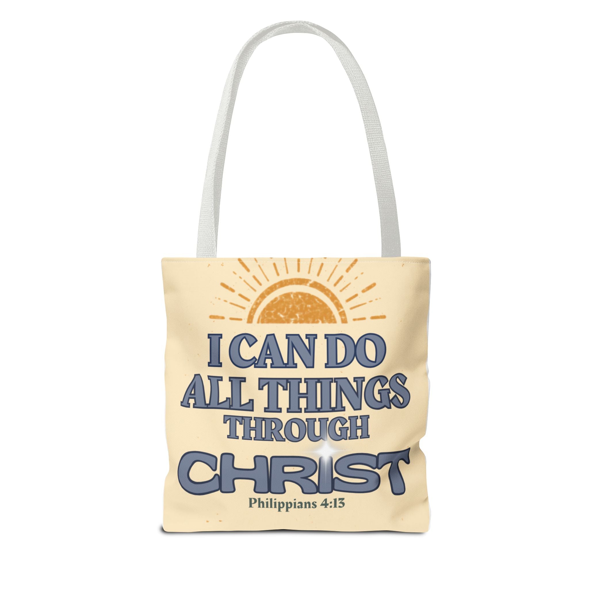 Philippians 4:13 Christian Tote Bag | I Can Do All Things Through Christ | Faith Scripture Bag | Bible Verse Tote | Christian Gift for Women
