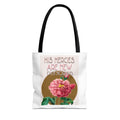 Lamentations 3:23 floral Christian tote bag — His Mercies Are New Each Morning. Beautiful faith gift for women. Durable all-over print. 3 sizes.
