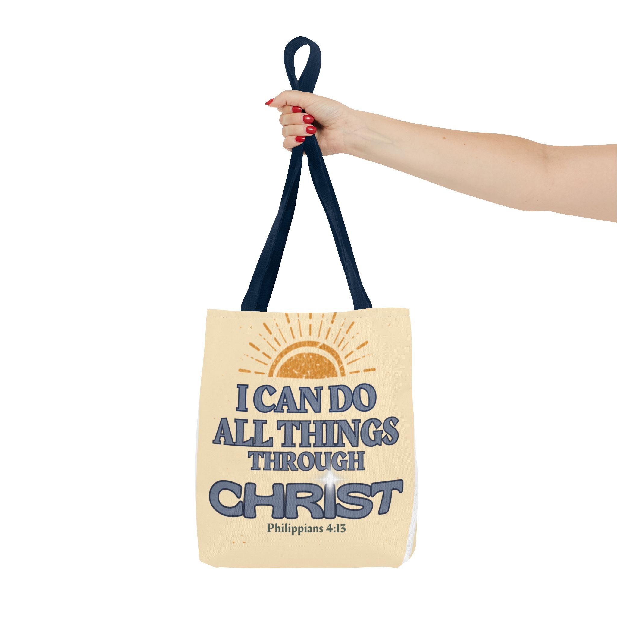 Philippians 4:13 Christian Tote Bag | I Can Do All Things Through Christ | Faith Scripture Bag | Bible Verse Tote | Christian Gift for Women