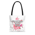 Forgiven and Free Tote Bag | Floral Script Design