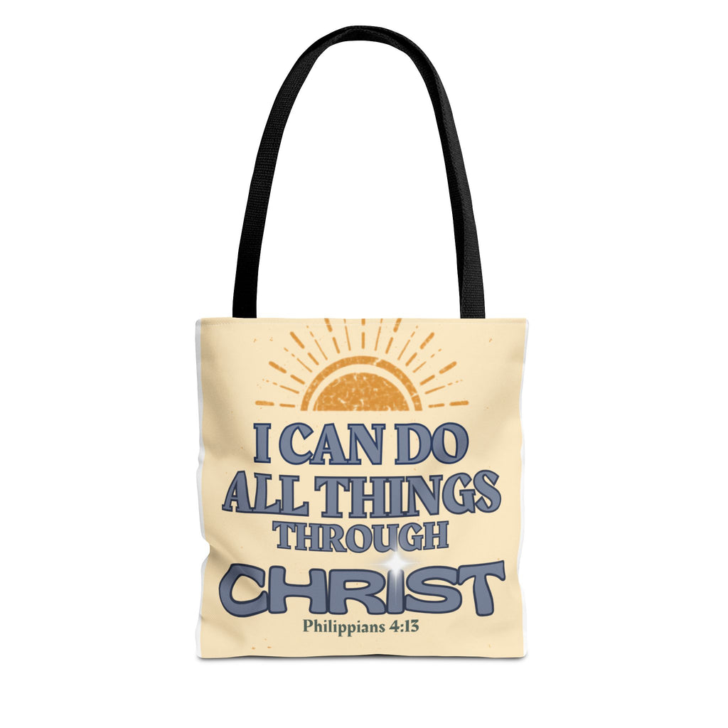 Philippians 4:13 Christian Tote Bag | I Can Do All Things Through Christ | Faith Scripture Bag | Bible Verse Tote | Christian Gift for Women