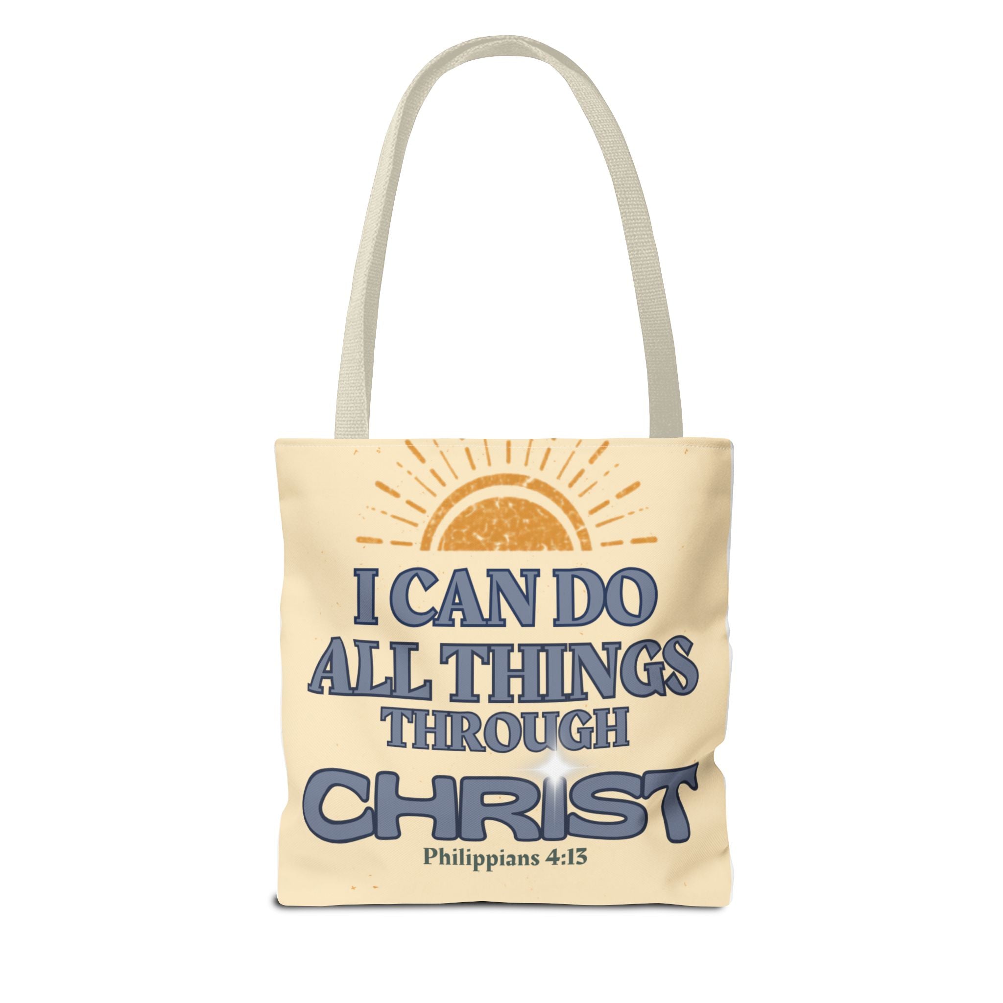 Philippians 4:13 Christian Tote Bag | I Can Do All Things Through Christ | Faith Scripture Bag | Bible Verse Tote | Christian Gift for Women