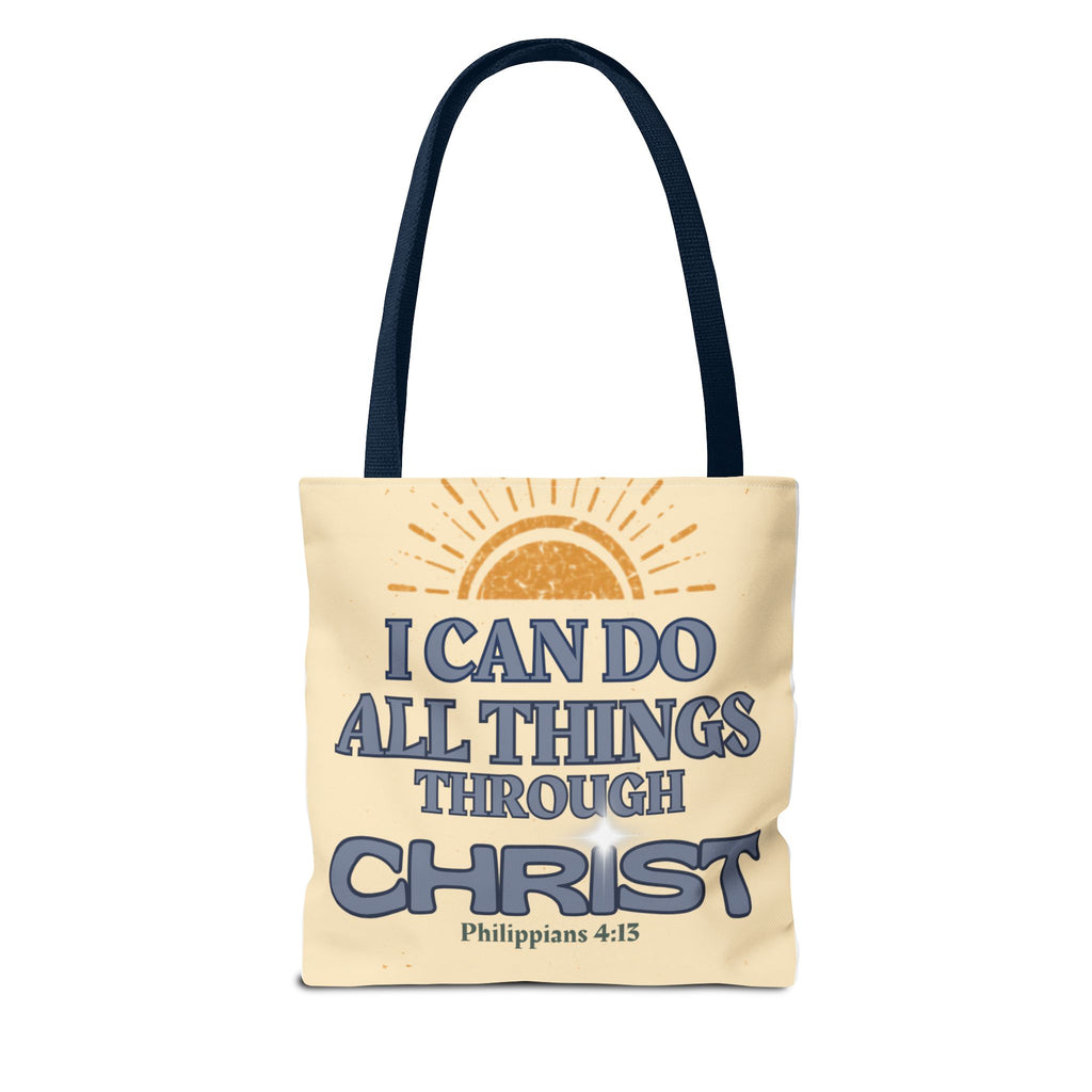Philippians 4:13 Christian Tote Bag | I Can Do All Things Through Christ | Faith Scripture Bag | Bible Verse Tote | Christian Gift for Women