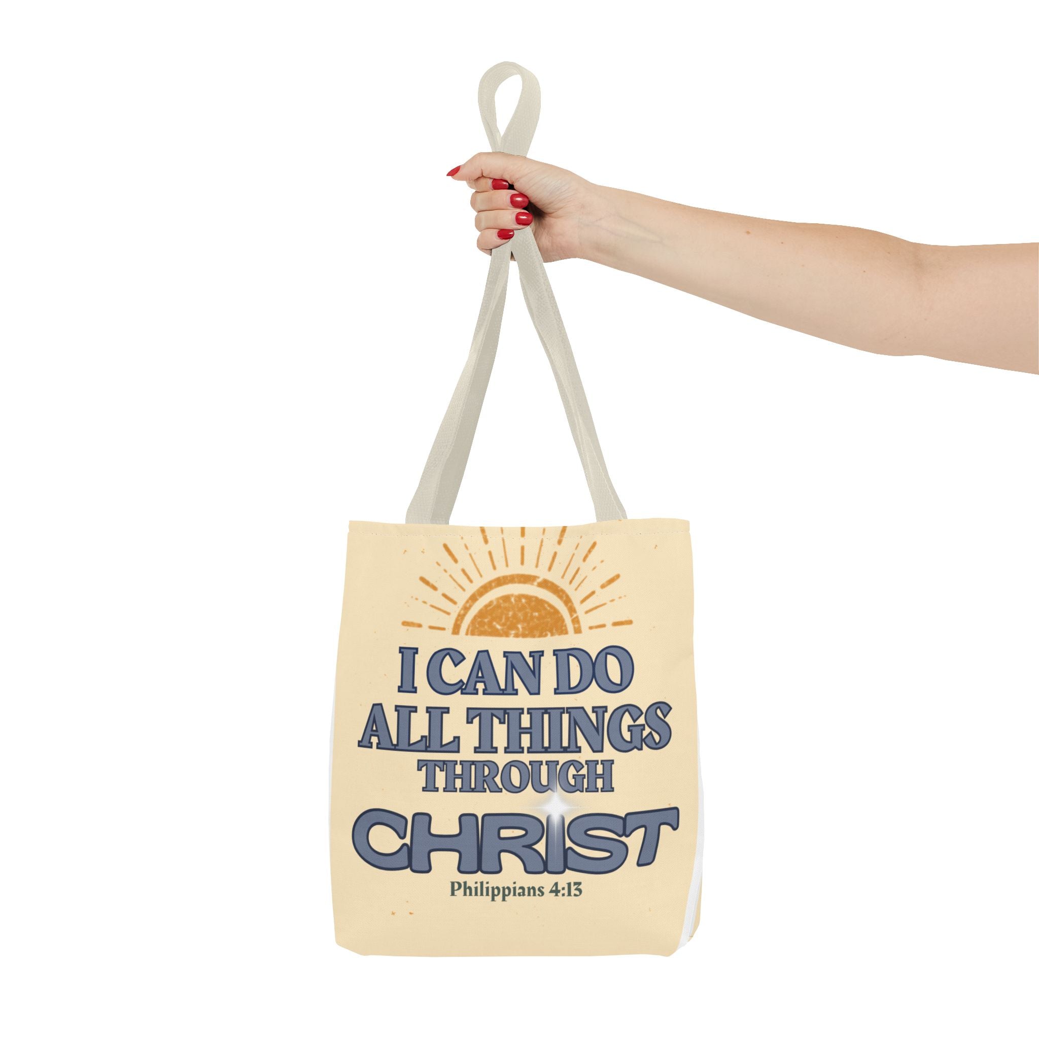 Philippians 4:13 Christian Tote Bag | I Can Do All Things Through Christ | Faith Scripture Bag | Bible Verse Tote | Christian Gift for Women