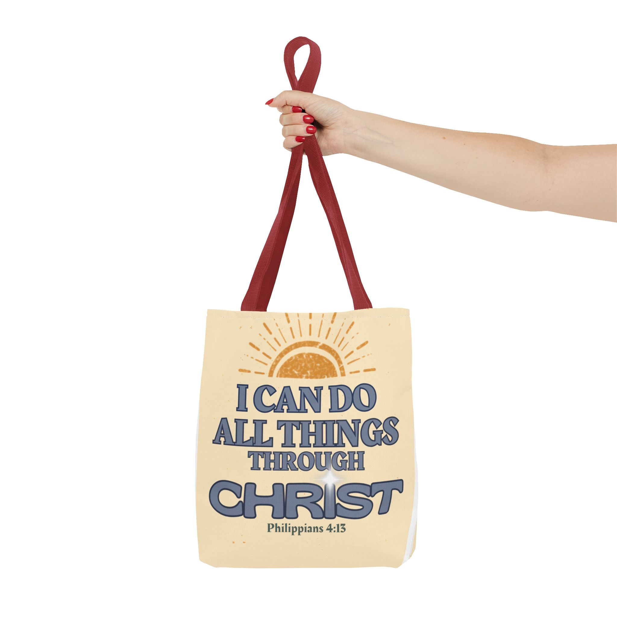 Philippians 4:13 Christian Tote Bag | I Can Do All Things Through Christ | Faith Scripture Bag | Bible Verse Tote | Christian Gift for Women